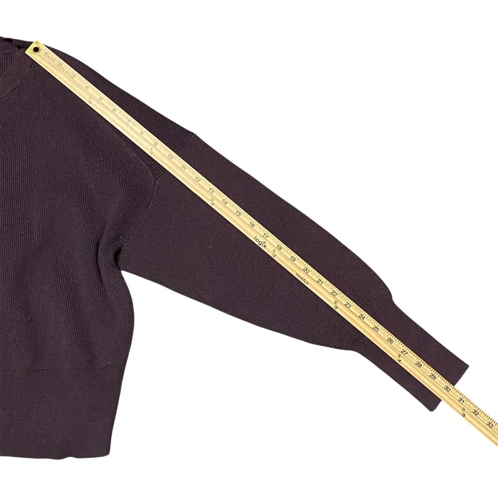 J. Crew‎ Ribbed Crewneck Sweater Burgundy Long Sleeve Casual Women's Size L